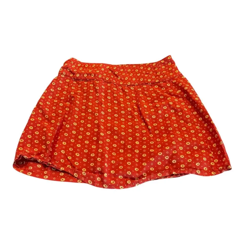 Hennes Collection Orange Wrap Skirt Daisy Size 40/8